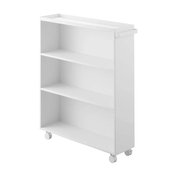 Baltos spalvos iš metalo lentyna ant ratukų 59x70x16 cm Tower – YAMAZAKI