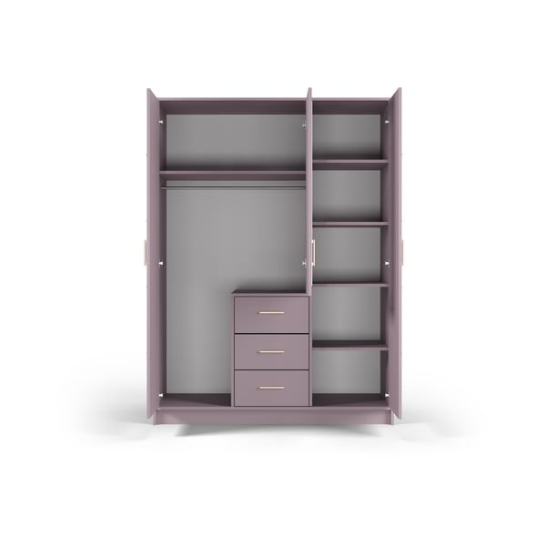 Rožinė spinta su veidrodžiu 147x200 cm Burren - Cosmopolitan Design-image-4