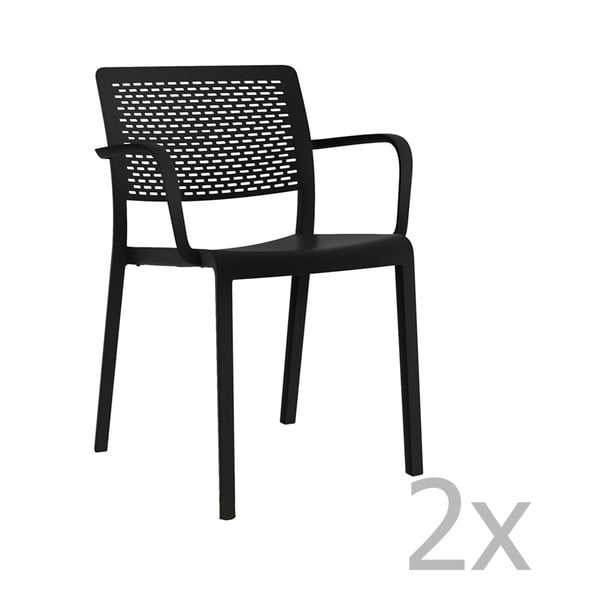 2 juodų sodo kėdžių rinkinys "Resol Trama