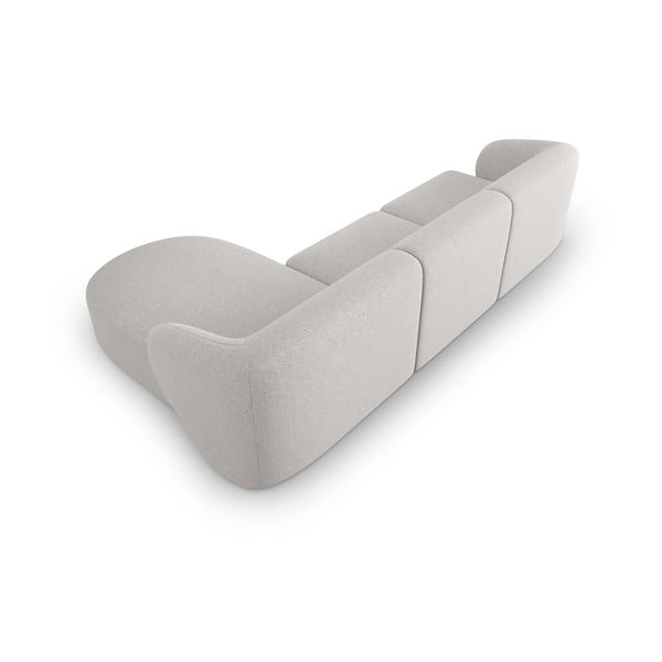 Šviesiai pilkos spalvos iš šenilinio audinio kampinė sofa (su dešiniuoju kampu/su gultu) Paolo – Milo Casa-image-3