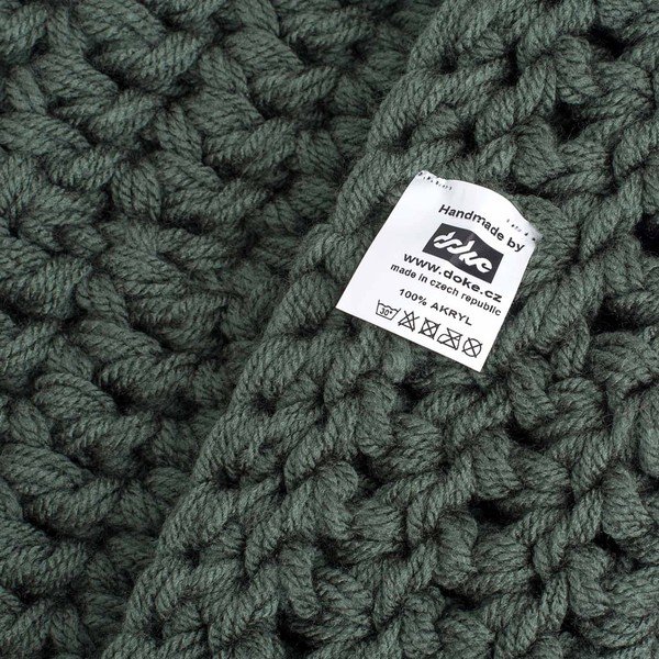 Alyviai žalias rankomis megztas šalikas DOKE Tommy-image-2
