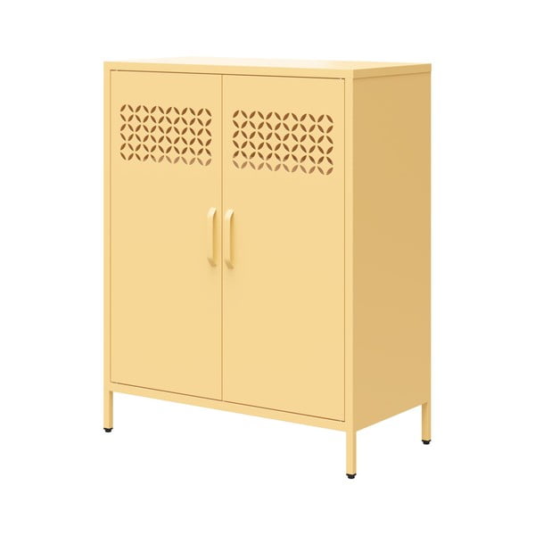 Iš metalo spintelė geltonos spalvos 80x102x40 cm Annie – Støraa-image-2
