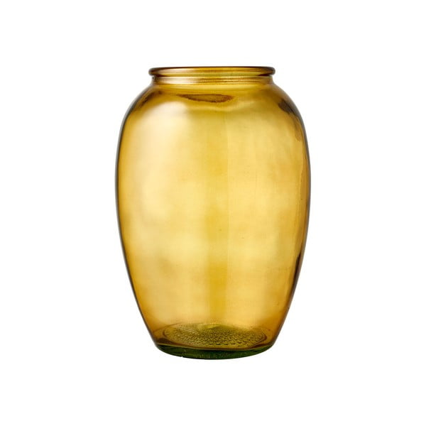Geltono stiklo vaza "Bitz Kusintha", ø 17,5 cm