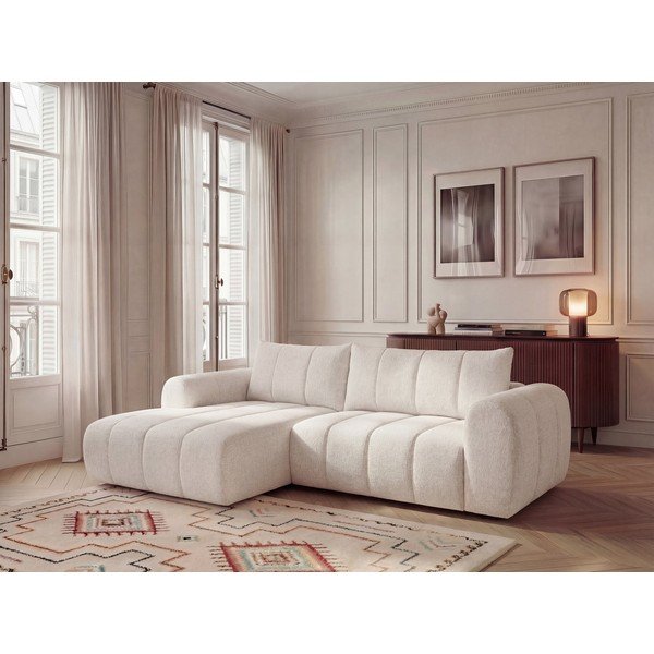 Smėlio spalvos kampinė sofa (su kairiuoju kampu/su gultu) Nesty – Bobochic Paris-image-1