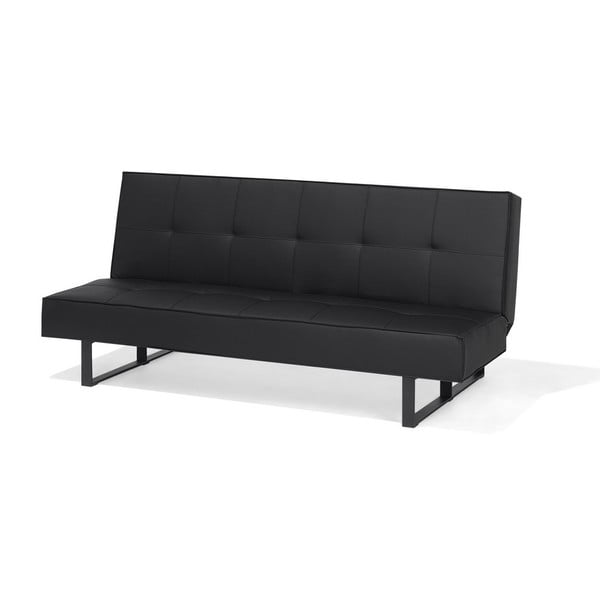 Juodos spalvos sofa-lova iš eko odos "Monobeli Sinthia-image-3