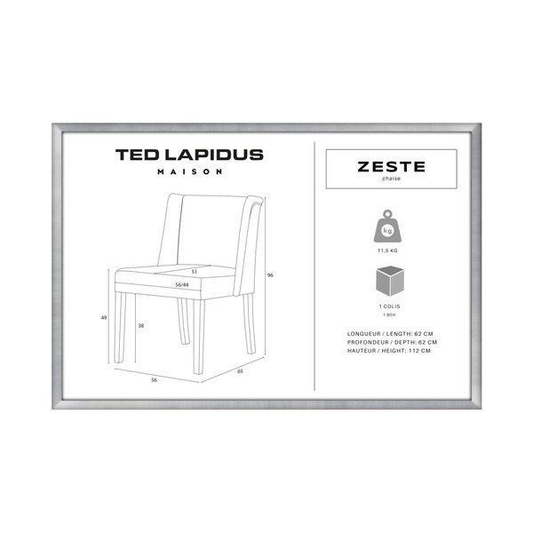 Turkio spalvos kėdė su juodomis buko medienos kojomis Ted Lapidus Maison Zeste-image-2