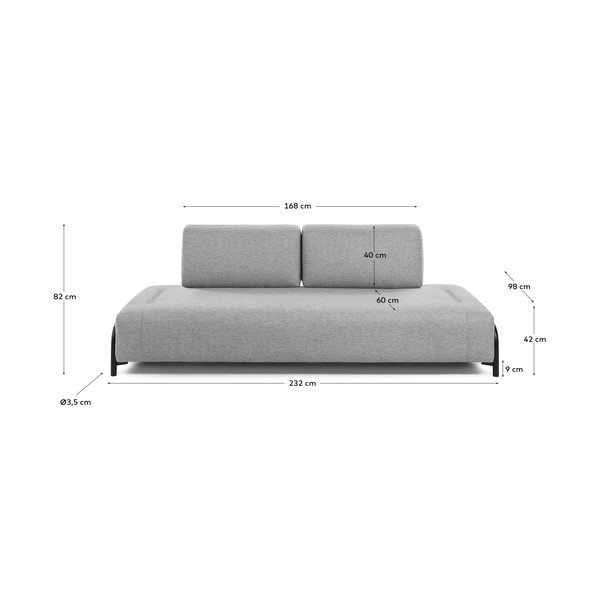 Šviesiai pilka sofa Kave Home Compo-image-3