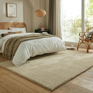 Skalbiamas iš perdirbto pluošto kilimas smėlio spalvos 160x230 cm Fluffy – Flair Rugs