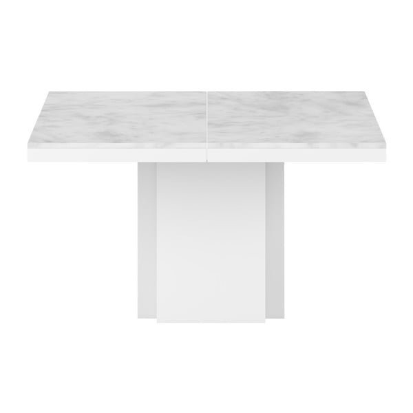 Baltas valgomojo stalas su marmuriniu stalviršiu TemaHome Dusk