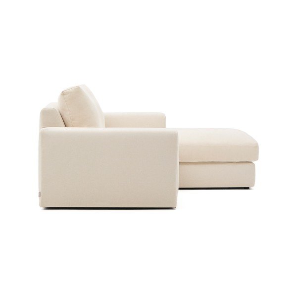 Smėlio spalvos kampinė sofa iš šenilinio audinio (su dešiniuoju kampu/su gultu) Alea – Kave Home-image-3