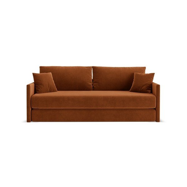 Terakotos spalvos sulankstoma sofa iš velveto 209 cm Shannon – Cosmopolitan Design