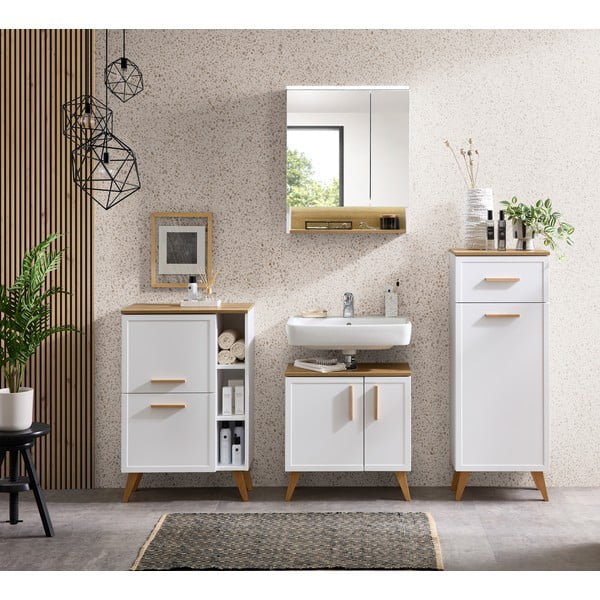 Baltos spalvos žema/pakabinama vonios daiktadėžė 77x60 cm Quickset 383 – Pelipal-image-4