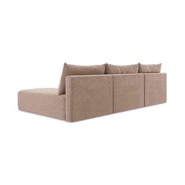 Šviesiai rudos spalvos sulankstoma/su sandėliavimo vieta kampinė sofa Kalena – Makamii-image-4