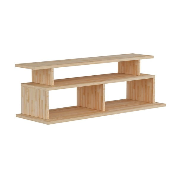 Natūralios spalvos pušies medienos televizoriaus staliukas 110x40 cm Ella - Kalune Design