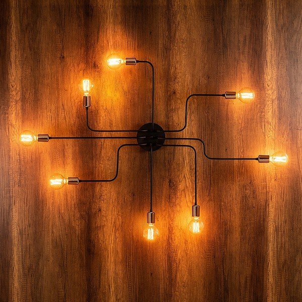 Sieninė lempa juodos spalvos/bronzinės spalvos Truva – Opviq lights-image-2