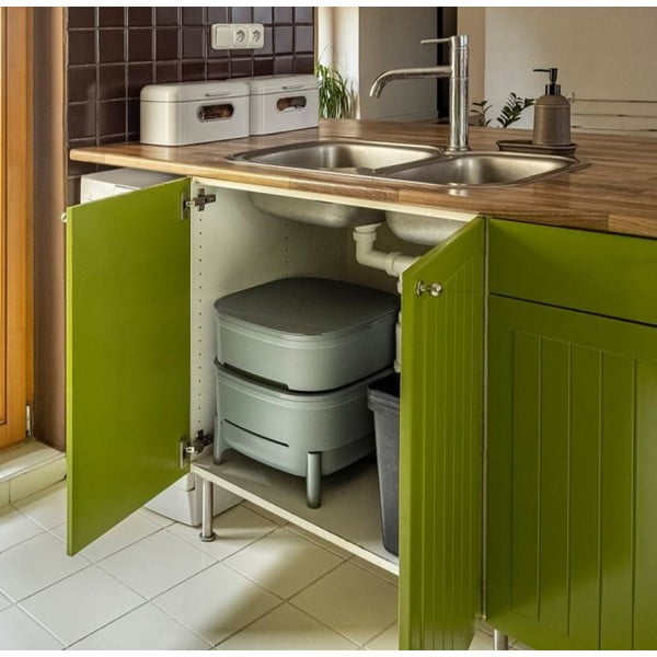 Pilkos spalvos komposto dėžė 30 l Urbalive – Plastia-image-1