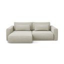 Smėlio spalvos sulankstoma/su sandėliavimo vieta kampinė sofa (su kairiuoju kampu/su gultu) Kapua – Makamii