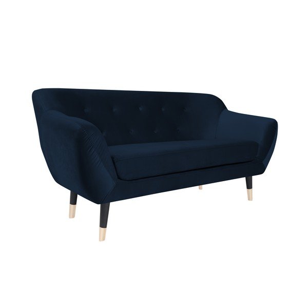 Tamsiai mėlyna sofa su juodomis kojomis Mazzini Sofos Amelie, 158 cm-image-2
