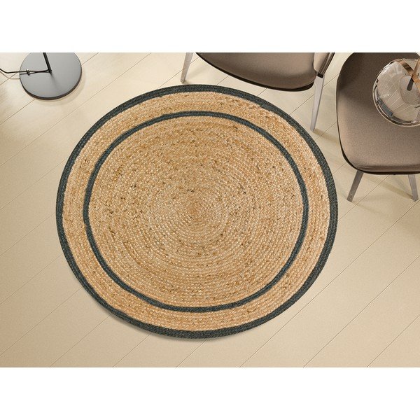 Apvalios formos kilimas pilkos spalvos/natūralios spalvos ø 120 cm Mahon – Universal-image-1