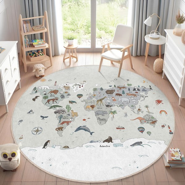 Skalbiamas vaikiškas žaidimų kilimas ø150 cm Big World – Mila Home-image-1
