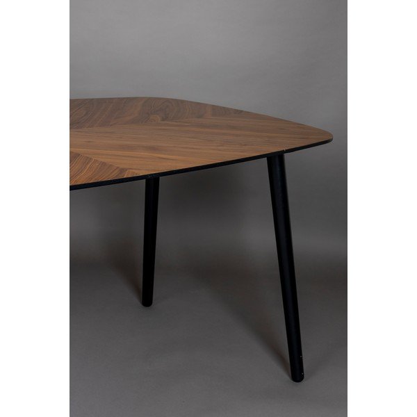 Valgomojo stalas su riešutmedžio dekoro stalviršiu 90x165 cm Clover – Dutchbone-image-4