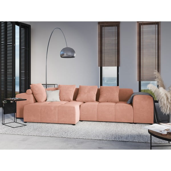 Rožinė aksomo pagalvėlė modulinei sofai Rome Velvet - Cosmopolitan Design-image-4