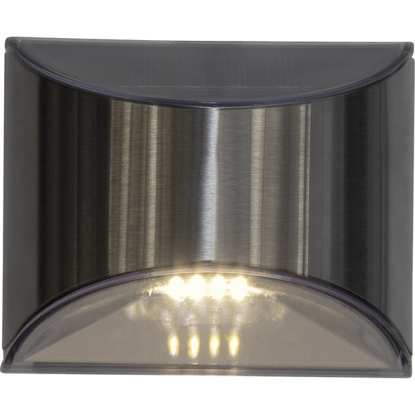 2 sieninių nerūdijančio plieno saulės LED šviestuvų rinkinys Star Trading Wally, aukštis 8 cm-image-4