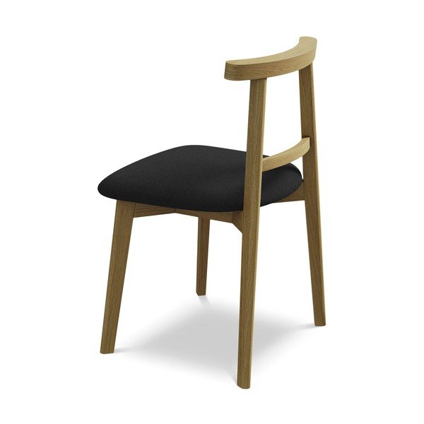 Juodos spalvos iš medienos masyvo valgomojo kėdė Ohelo – Makamii-image-3