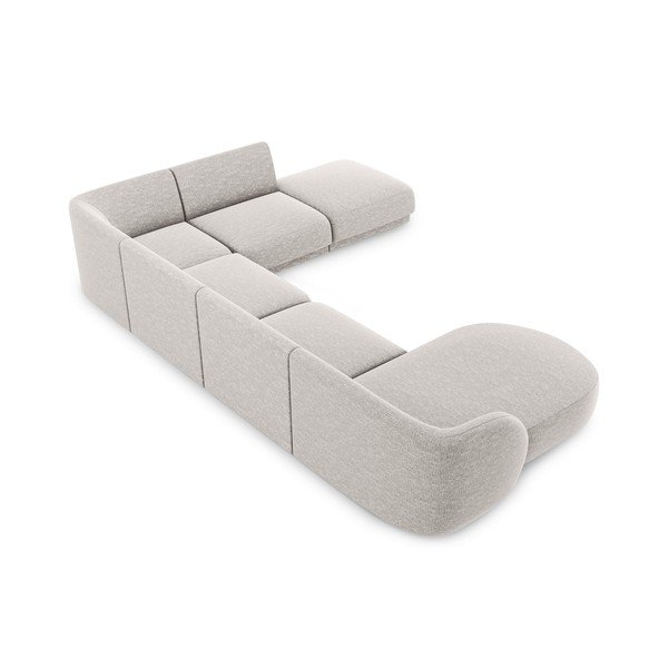 Šviesiai pilka kampinė sofa (dešinysis kampas) Miley - Micadoni Home-image-4
