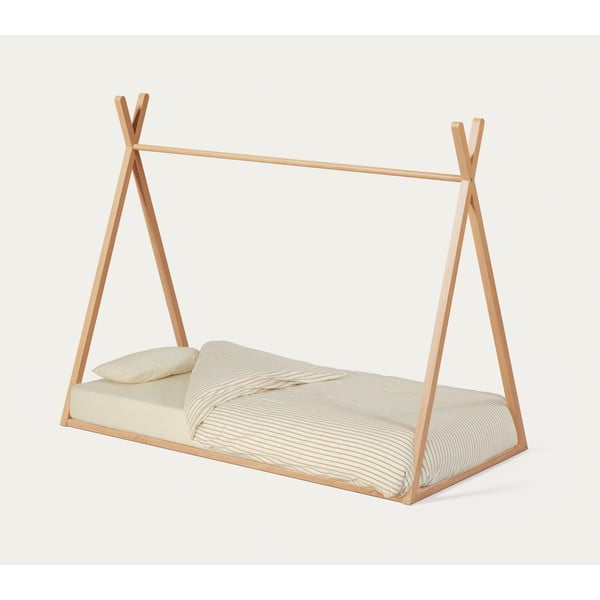 Natūralios spalvos naminė iš buko masyvo vaikiška lova su lovos grotelėmis 90x190 cm Maralis – Kave Home-image-4