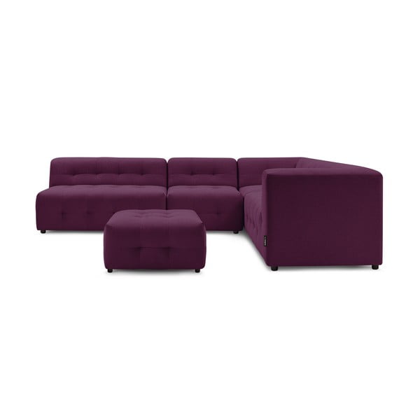 Tamsiai violetinė kampinė sofa (dešinysis kampas) Kleber - Bobochic Paris