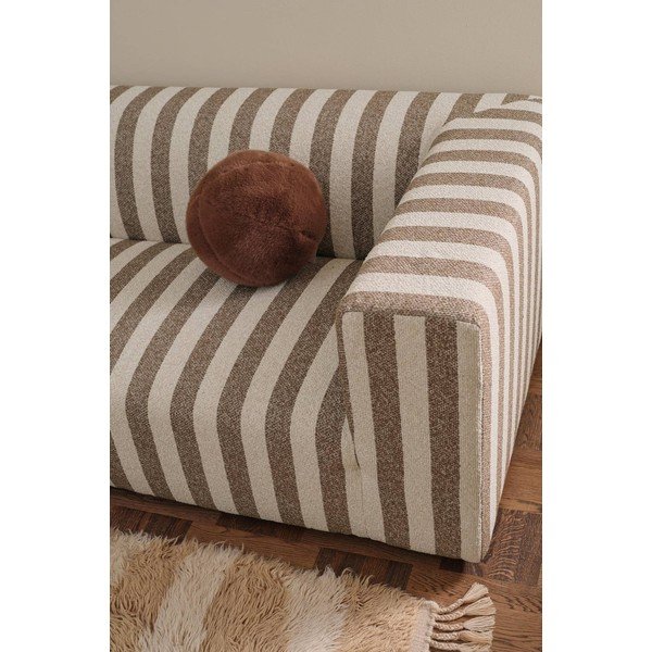 Rudos spalvos/kreminės spalvos sofa iš šenilinio audinio 220 cm Lisa – Ellos Home-image-2