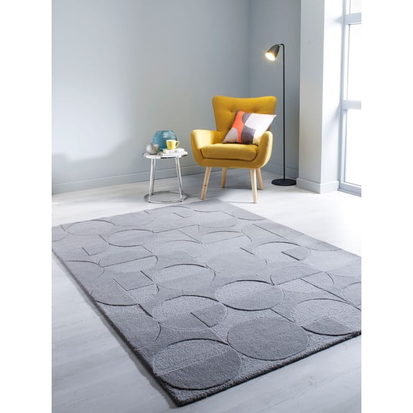 Pilkas vilnonis kilimas Flair Rugs Gigi, 120 x 170 cm-image-1