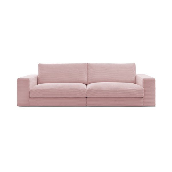 Rožinės spalvos iš kordinio velveto sofa 274 cm Leonard – Bobochic Paris