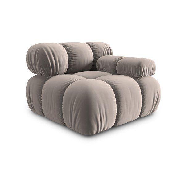 Iš velveto modulinė sofos dalis šviesiai rudos spalvos (su dešiniuoju kampu) Bellis – Micadoni -image-3