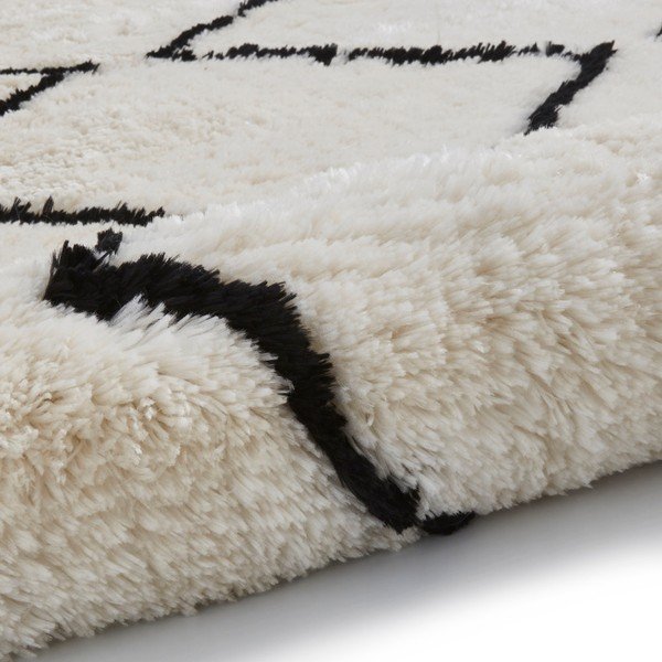 Smėlio ir juodos spalvos rankomis siūtas kilimas Think Rugs Morocco Lento Ivory & Black, 150 x 230 cm-image-2