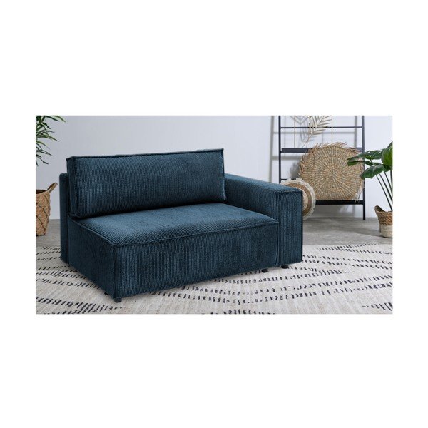 Modulinė sofa tamsiai mėlynos spalvos iš kordinio velveto (su dešiniuoju kampu) Nihad modular – Bobochic Paris-image-1