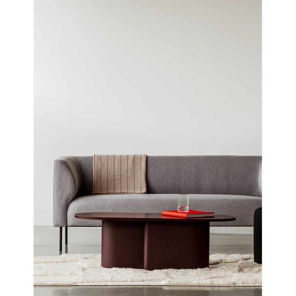 Bordo spalvos kavos staliukas su ąžuolo dekoro stalviršiu 50x115 cm Looi – noo.ma-image-1