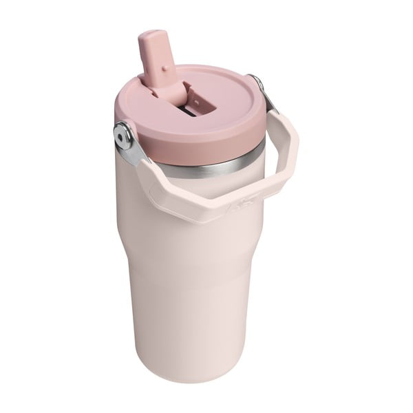 Šviesiai rožinės spalvos iš nerūdijančio plieno termosas 600 ml IceFlow™ Flip Straw 2.0 Tumbler Rose Quartz – Stanley-image-1