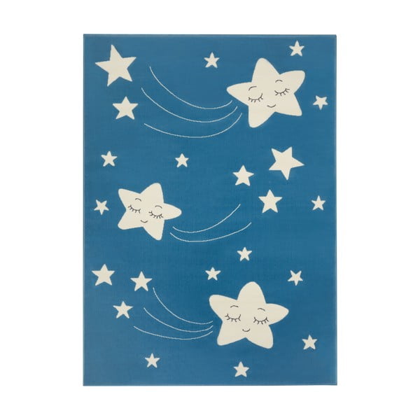 Vaikiškas mėlynas kilimas Hanse Home Adventures Stardust, 80 x 150 cm
