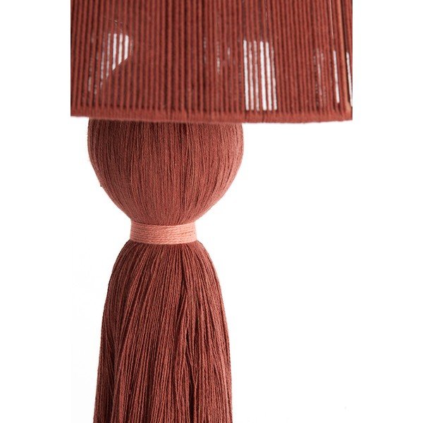 Raudonos plytų spalvos stalinis šviestuvas (aukštis 58 cm) su tekstiliniu gaubtu Espino – Light & Living-image-3