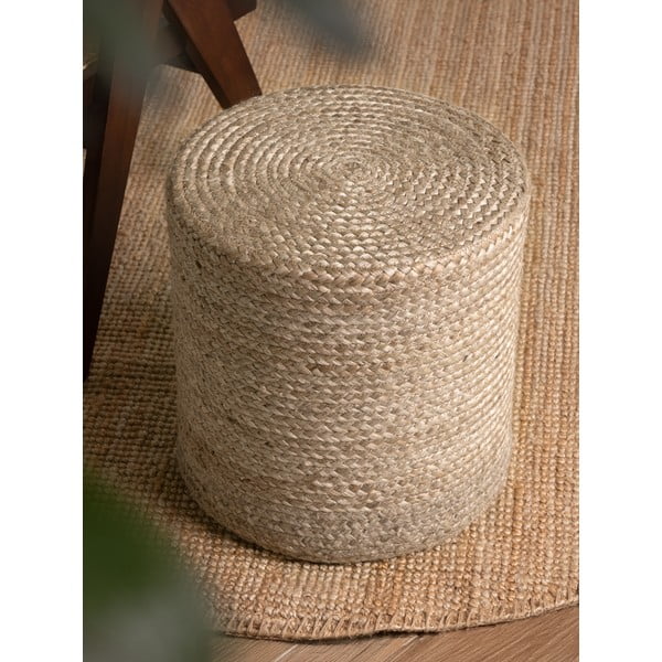 Pilkai smėlinės spalvos pufas Jutta Greige – Hanse Home-image-2