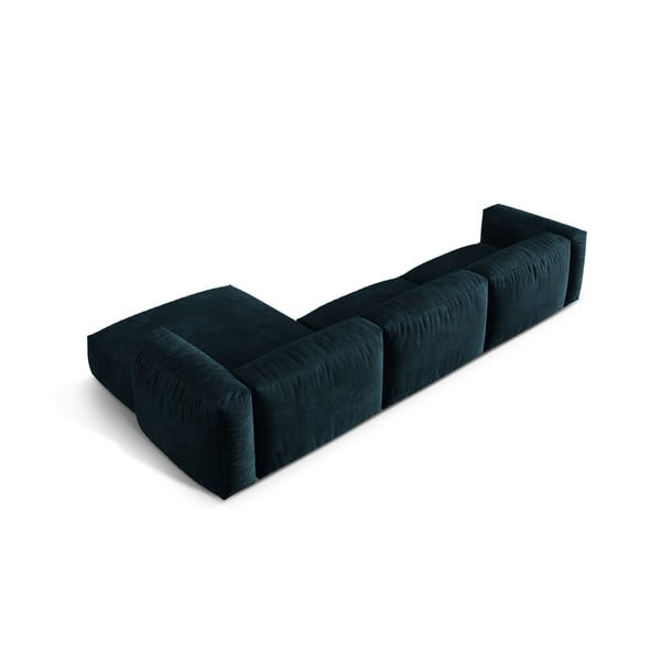 Tamsiai mėlynos spalvos iš velveto modulinė kampinė sofa (su dešiniuoju kampu/su gultu) Martina – Micadoni -image-4