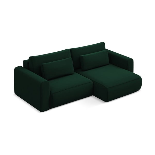 Žalios spalvos iš velveto sulankstoma/su sandėliavimo vieta kampinė sofa (su dešiniuoju kampu/su gultu) Kapua – Makamii-image-4