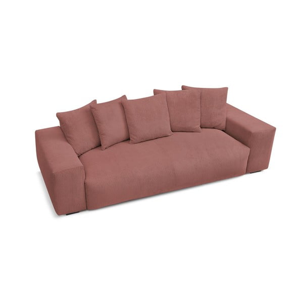 Iš kordinio velveto sofa šviesiai rožinės spalvos 280 cm Voltaire – Bobochic Paris-image-3