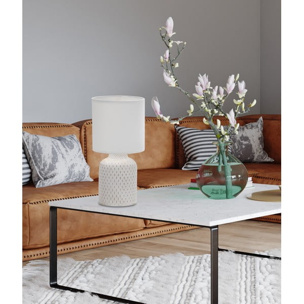 Stalinis šviestuvas kreminės spalvos (aukštis 32 cm) su tekstiliniu gaubtu Iner – Candellux Lighting-image-1