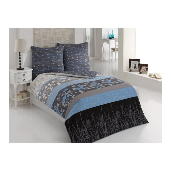 Patalynė su pagalve Elvira Blue, viengulė lova, 135x200 cm