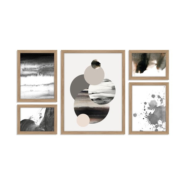 Paveikslai 5 vnt. 30x40 cm Planets – Malerifabrikken