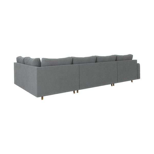 Iš boucle kampinė sofa pilkos spalvos (su kairiuoju kampu/„U“ formos) Ariella – Ropez-image-2
