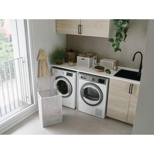 Kreminės spalvos iš perdirbto plastiko skalbinių krepšys 60 l Kaya – Curver-image-2